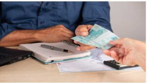 "Customer using Regions Online Banking on a smartphone to manage finances."